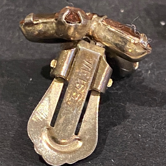 Weiss Elegant Amber Tone Crystal Earrings - Picture 3 of 4